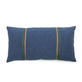 Housse de coussin en lin lavé Max à galons tissés