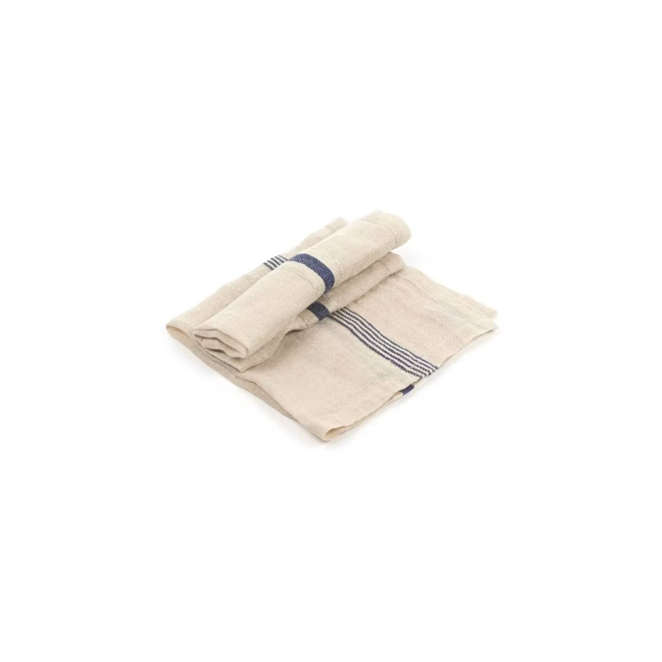 Serviette de table en lin Andros à bande tissée