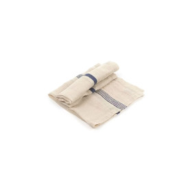 Serviette de table en lin Andros à bande tissée