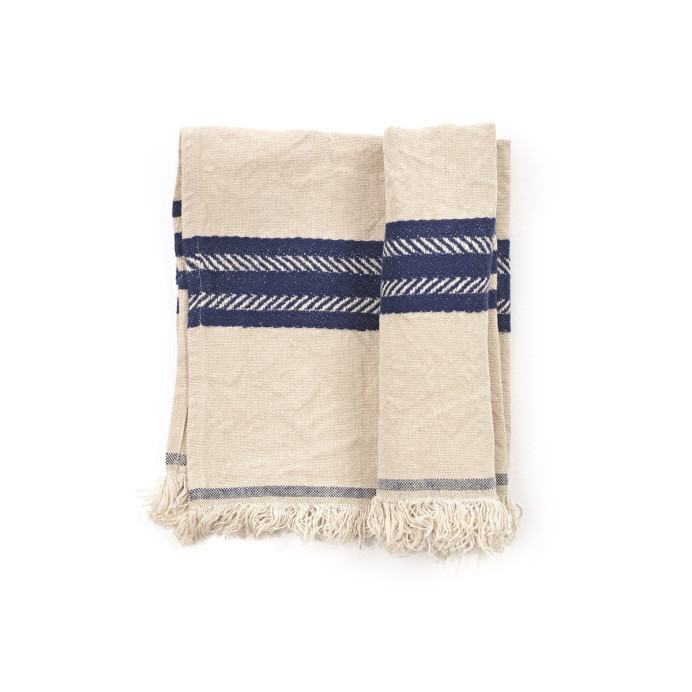 Serviette de Table en Lin THE INDIGO STRIPE