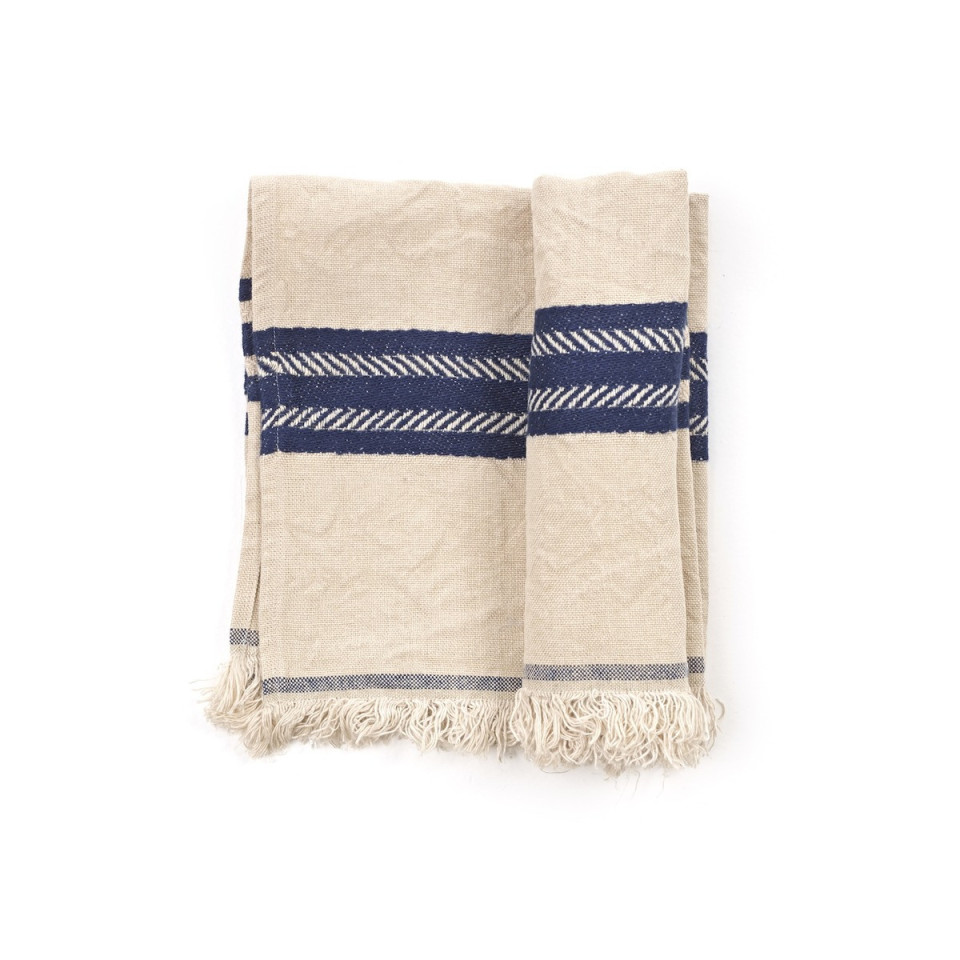 Serviette de Table en Lin THE INDIGO STRIPE