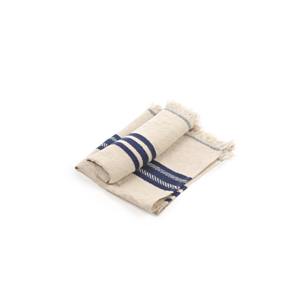 Serviette de Table en Lin THE INDIGO STRIPE 