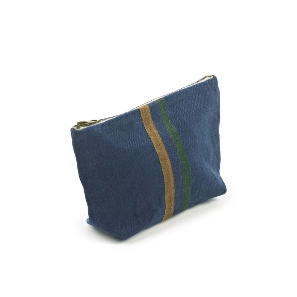 Mini pochette en lin lavé Max à galon tissé