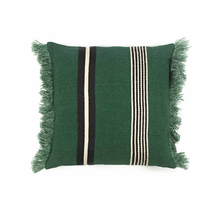 Housse de coussin en lin lavé Nell à franges