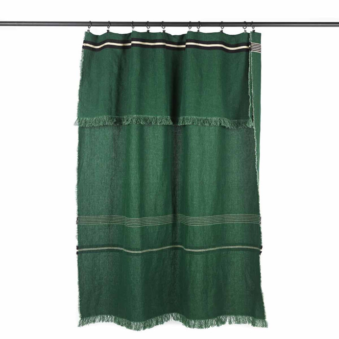 Nappe ou rideau en lin lavé Nell à franges