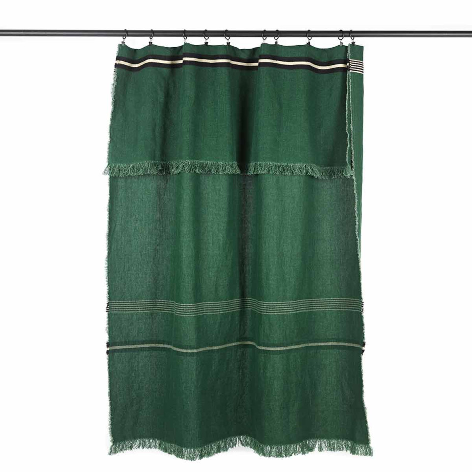 Nappe ou rideau en lin lavé Nell à franges