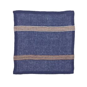 Serviette de table en lin Noa à bandes tissées