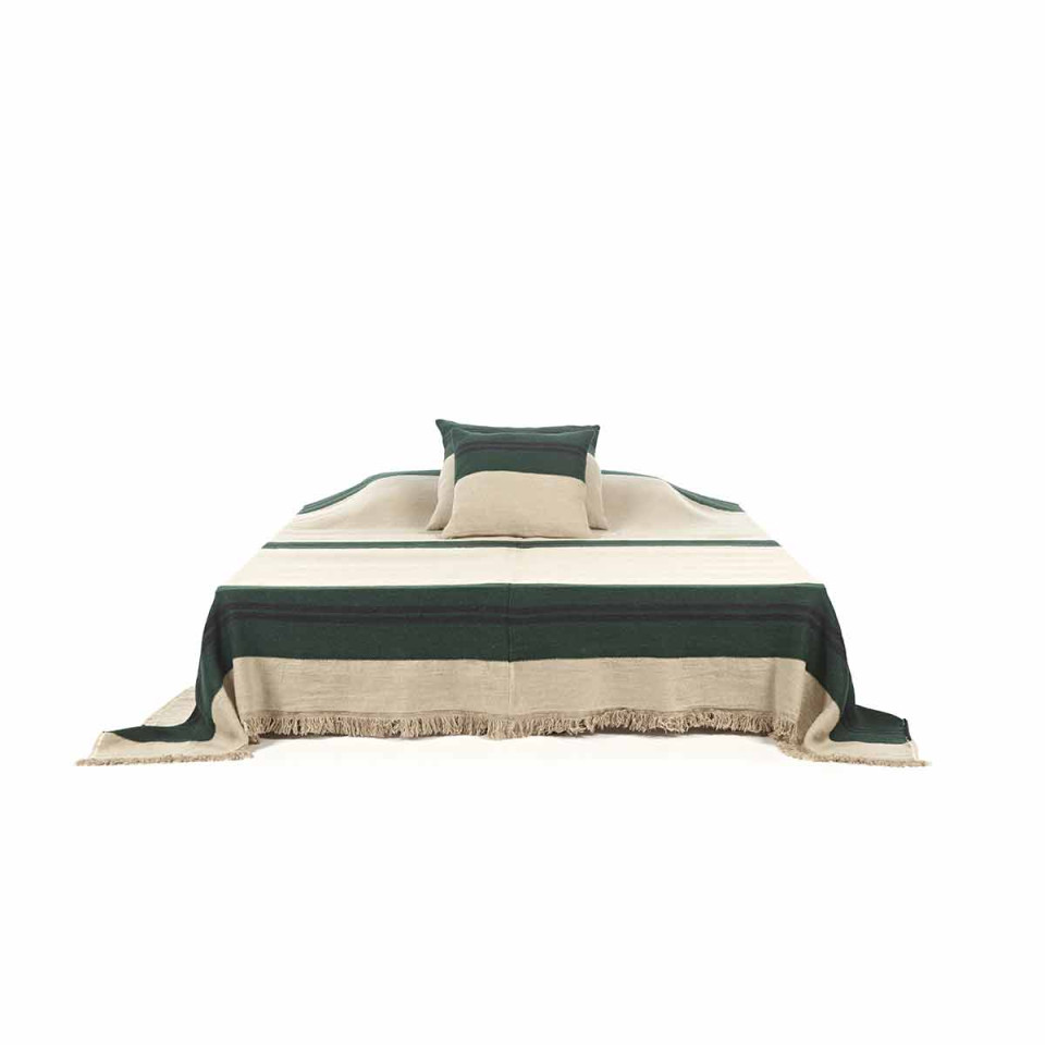 Couvre-Lit Lin et Laine OMAHA STRIPE