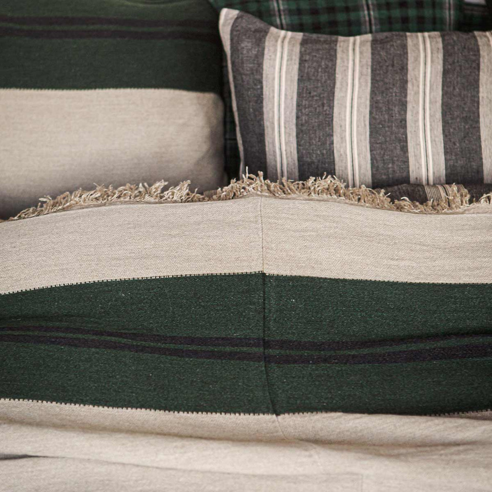 Couvre-Lit Lin et Laine OMAHA STRIPE