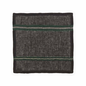 Serviette de table en lin lavé Stella à bandes tissées
