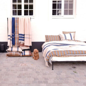 Couvre-Lit en Lin THE INDIGO STRIPE