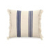 Housse de coussin en lin The Indigo Stripe à franges