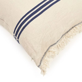 Housse de Coussin en Lin THE INDIGO STRIPE