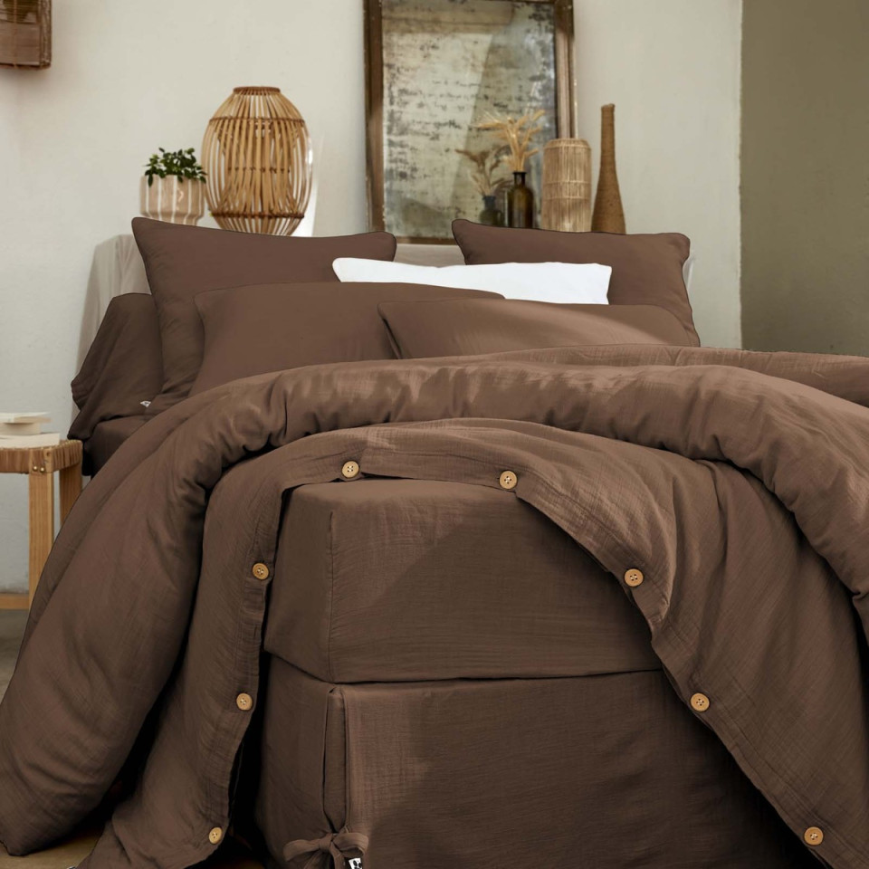 Drap housse Gaze de coton GAIA