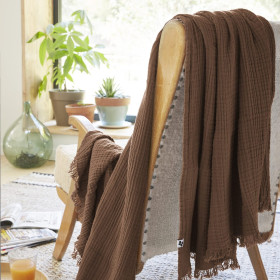 Plaid / Couvre lit Quadruple Gaze de Coton GAIA