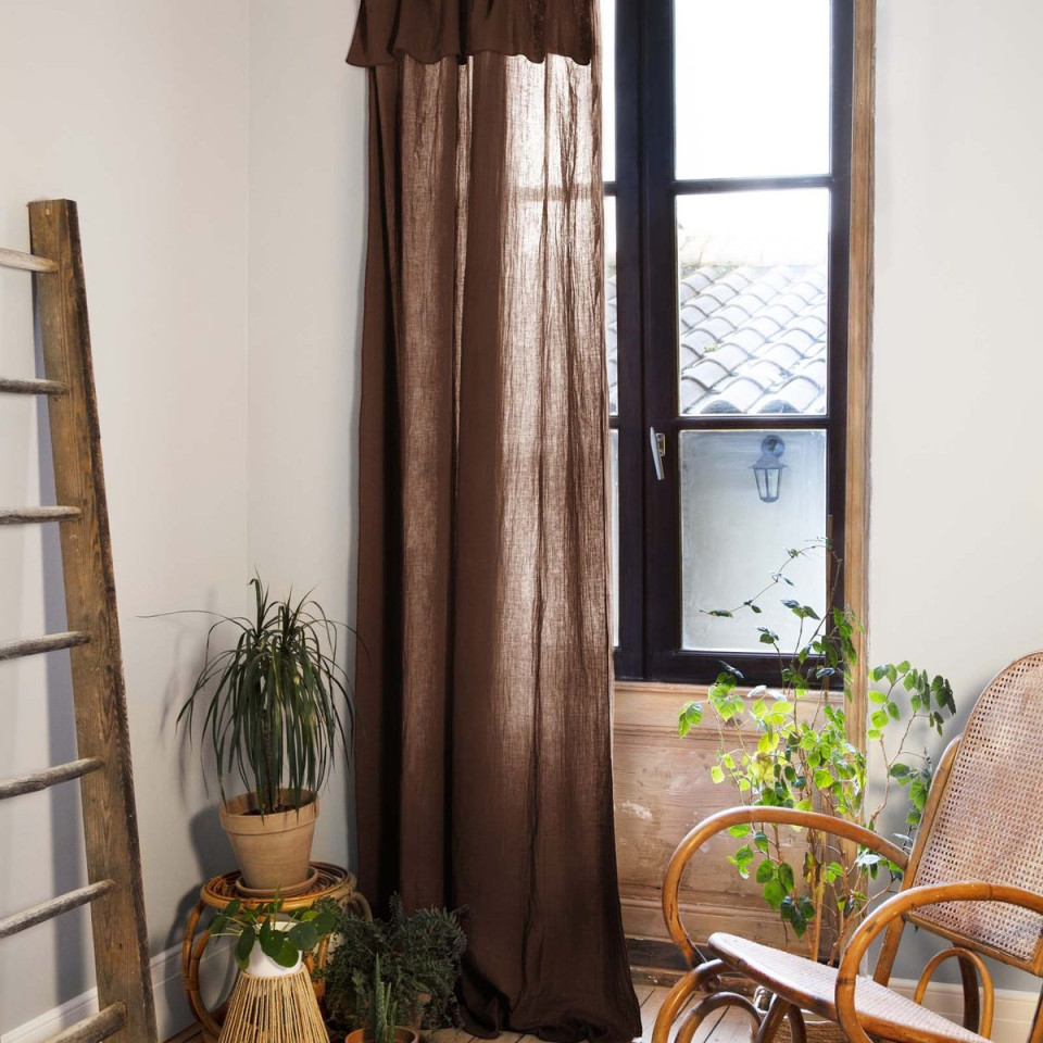Rideau + Anneaux Gaze de coton GAIA