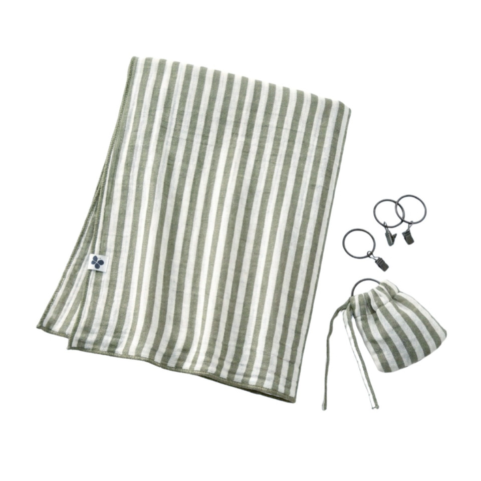 Rideau + Anneaux Pince Gaze de Coton ROMIE