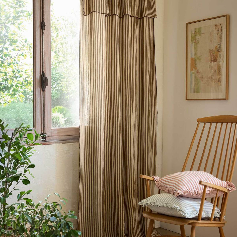 Rideau + Anneaux Pince Gaze de Coton ROMIE