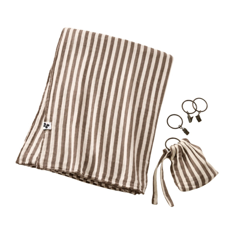 Rideau + Anneaux Pince Gaze de Coton ROMIE
