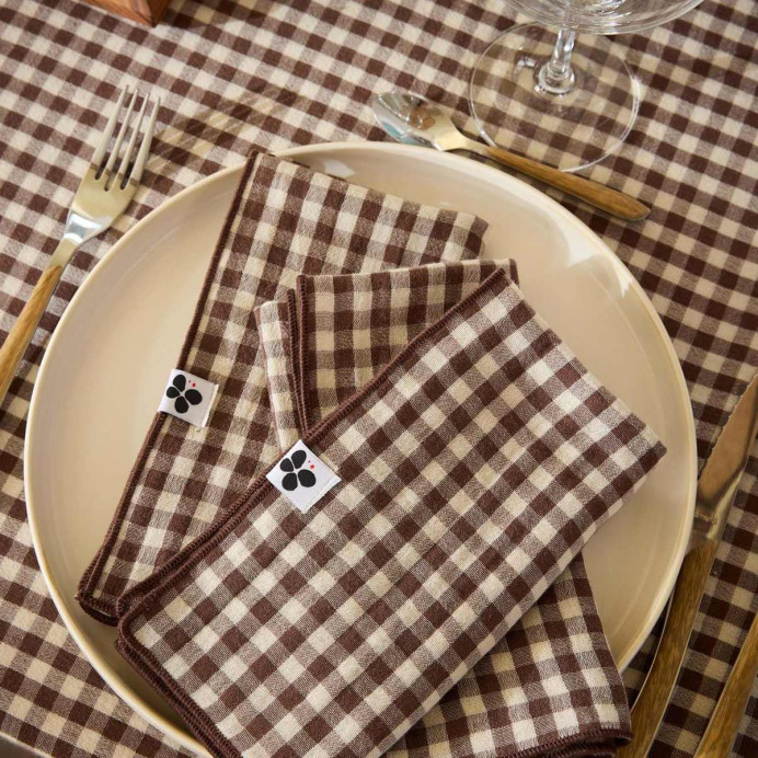 Serviettes de Table VICKIE – L'Effet Papillon﻿ | Impression Lin