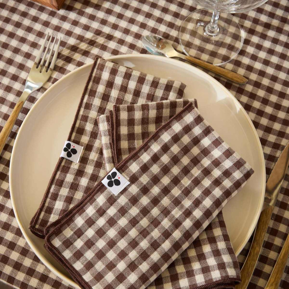 Lot de 3 Serviettes Gaze de coton VICKIE