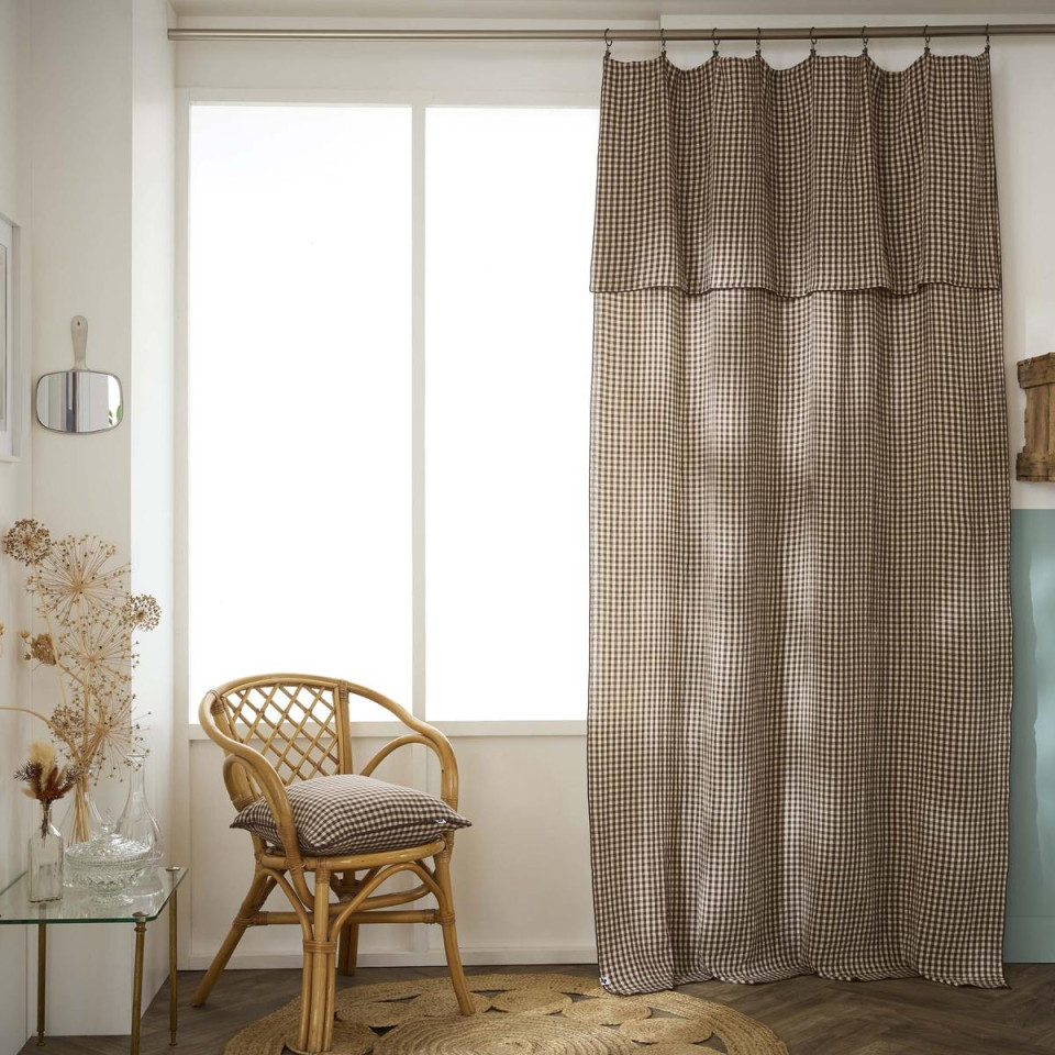 Rideau + Anneaux Pince Gaze de coton VICKIE