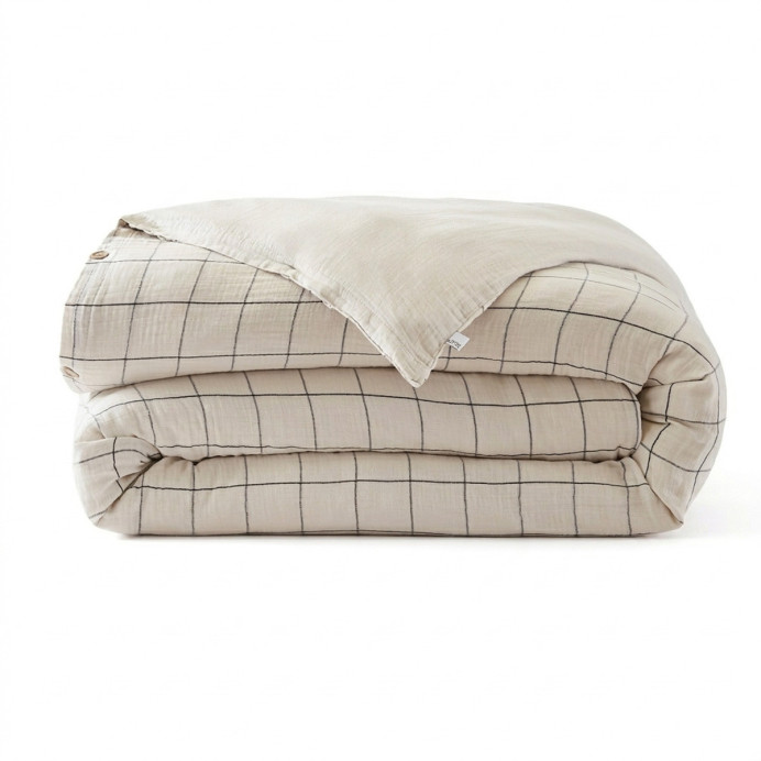 Housse de Couette en Gaze de Coton GAIA MATCH - L'effet papillon | Impression lin