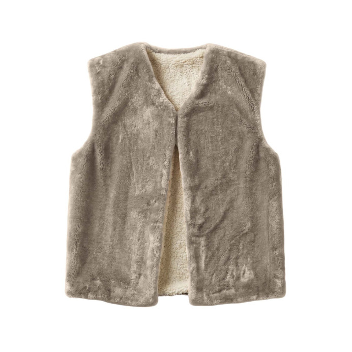 Gilet Fausse Fourrure sans Manches HYGGE - Vent du Sud | Impression Lin