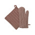 Set gant et manique en coton vichy Vic Vent du Sud