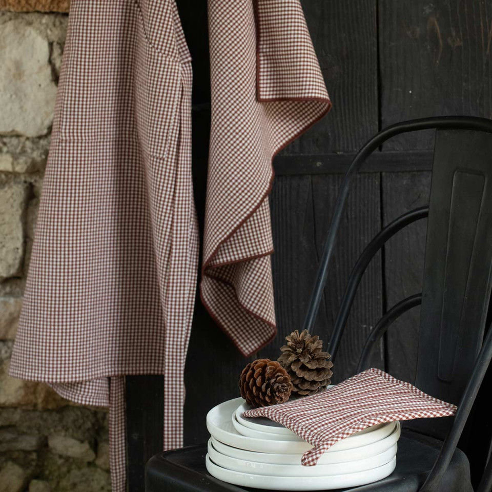 Set Gant et Manique en Coton Vichy VIC