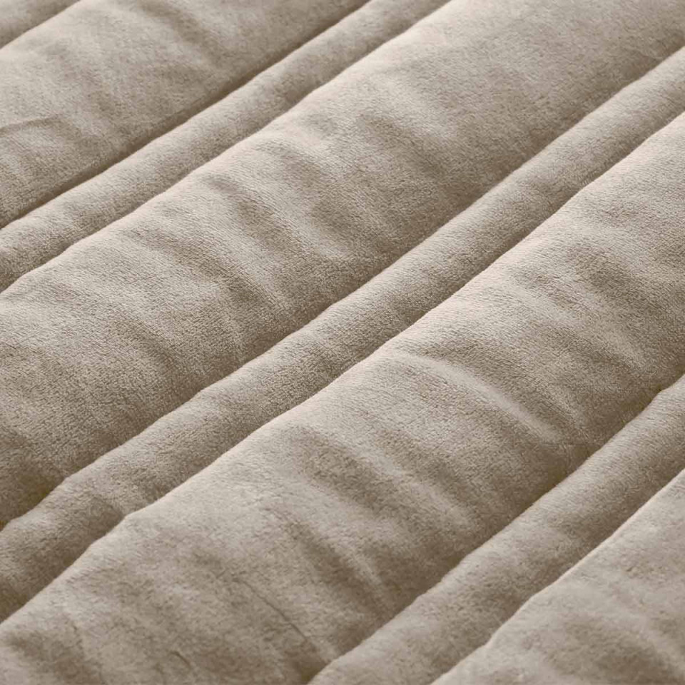 Couvre Lit Velours Surpiqué Rayures NANOOK