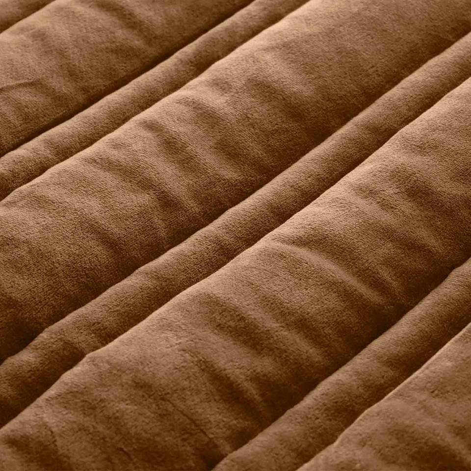 Couvre Lit Velours Surpiqué Rayures NANOOK
