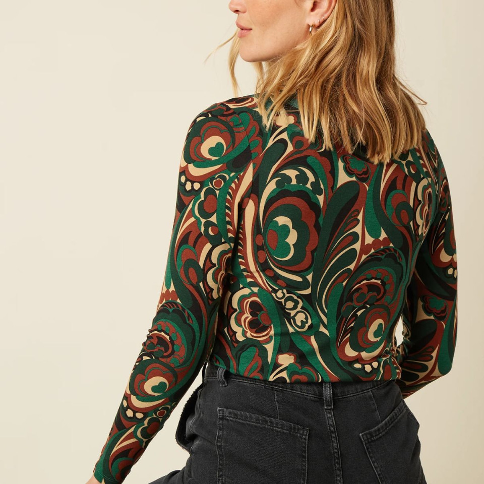 Pull Col Roulé Imprimé MAUDE