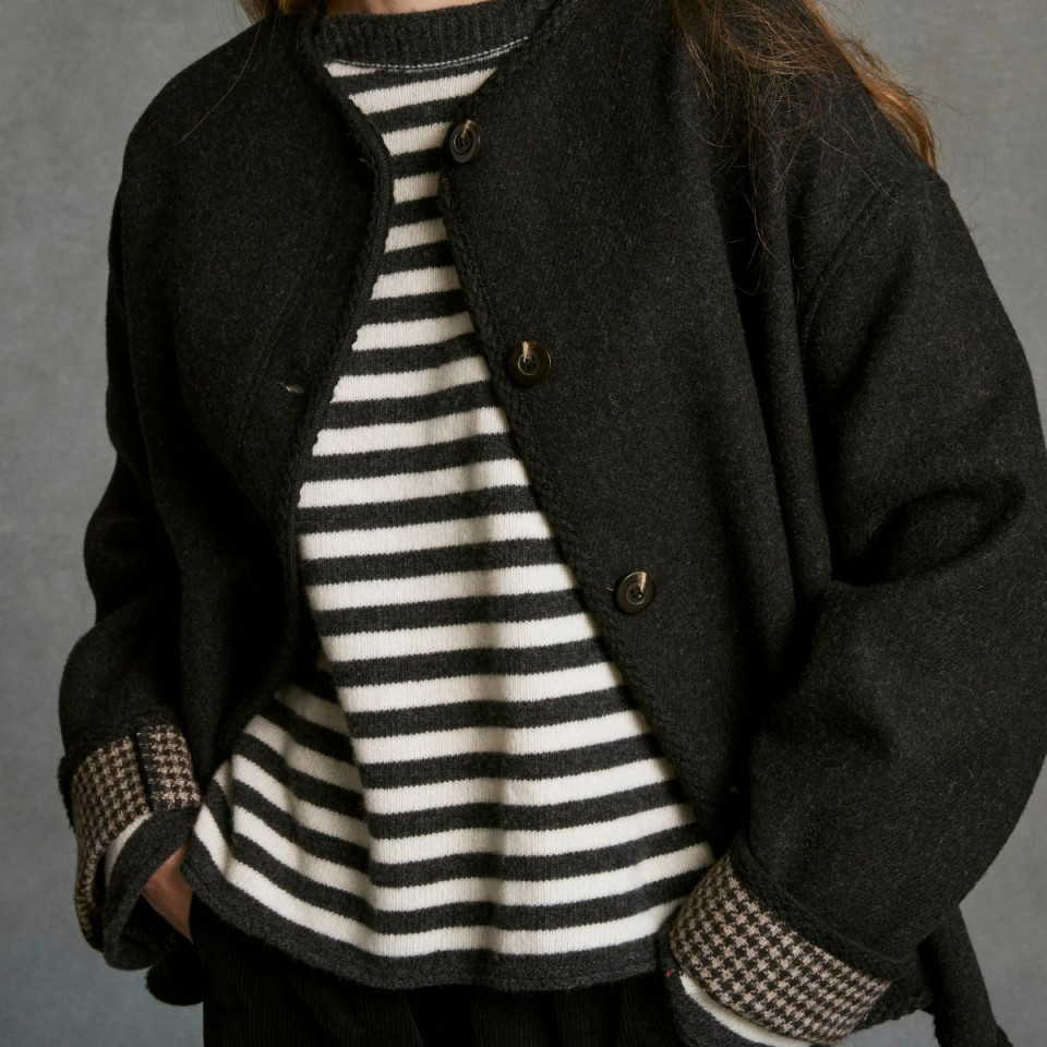 Veste courte sans col MARCEAU