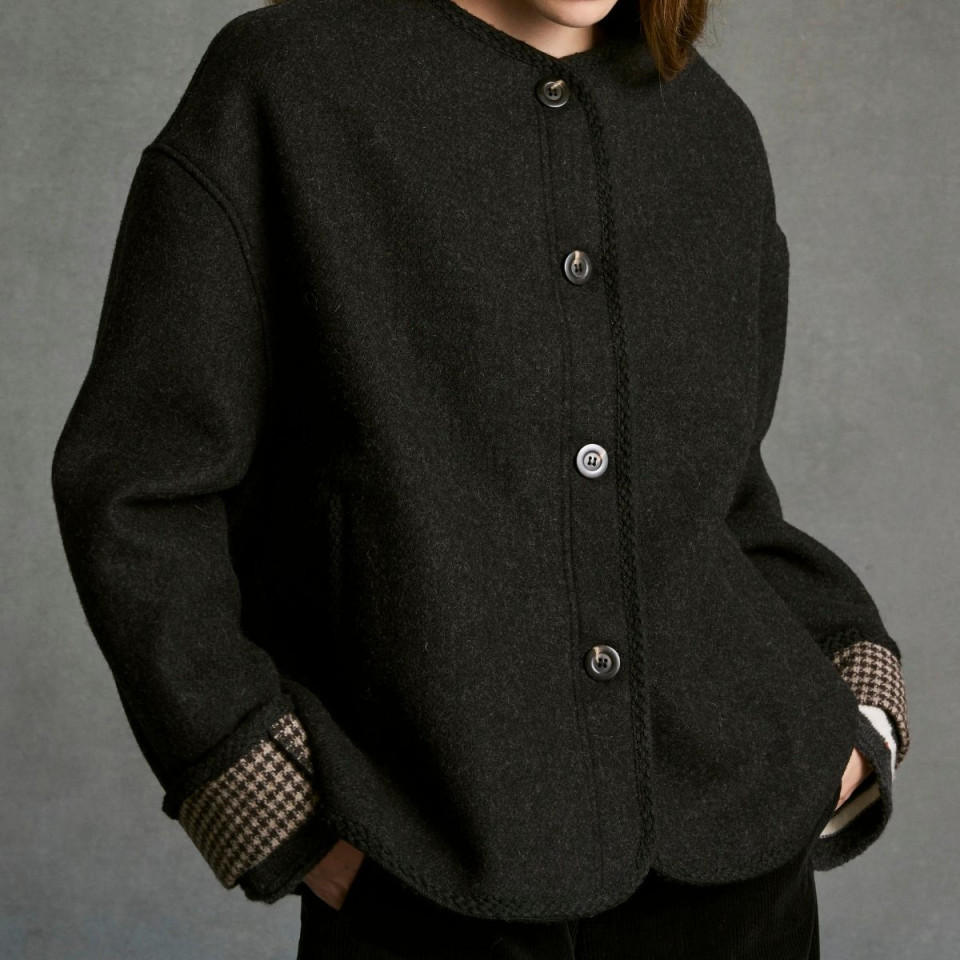 Veste courte sans col MARCEAU