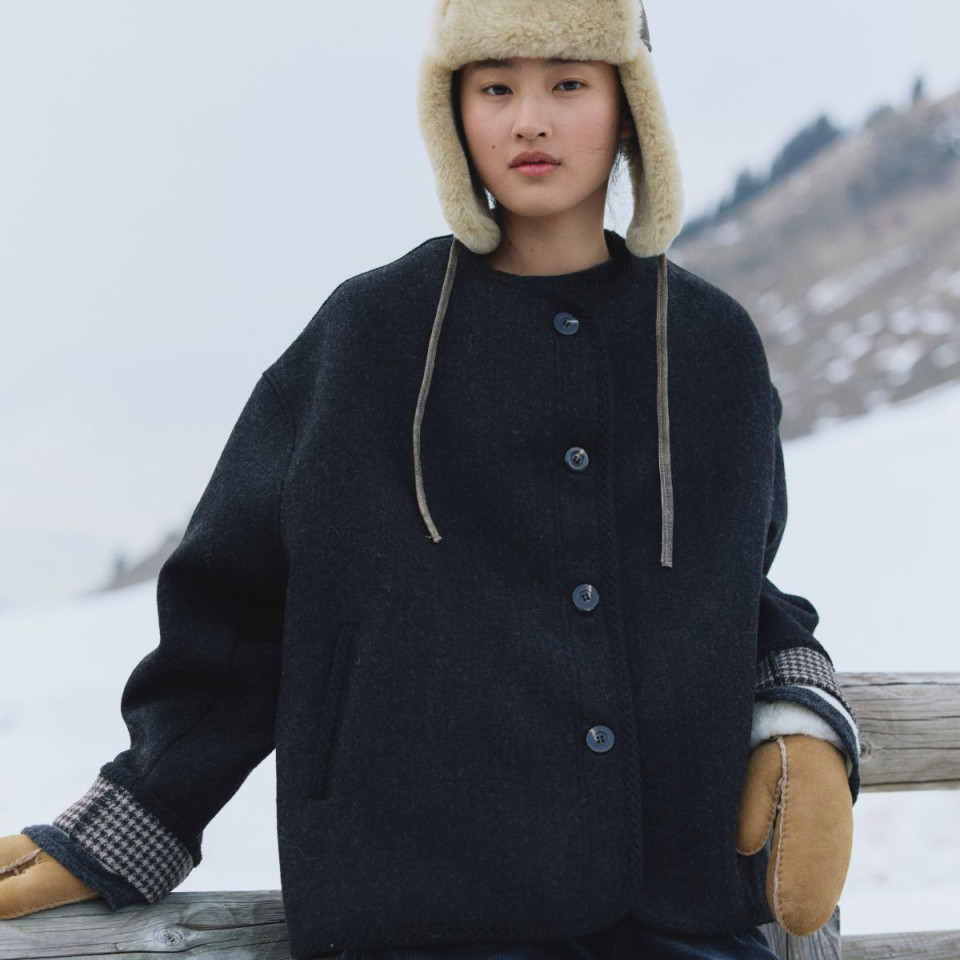 Veste courte sans col MARCEAU