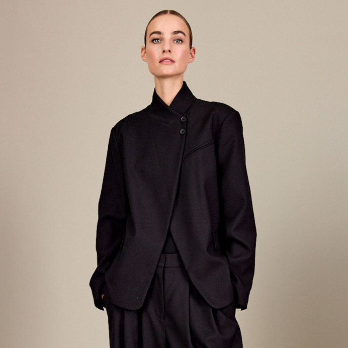 Veste col montant REAGAN - JC Sophie | Impression Lin