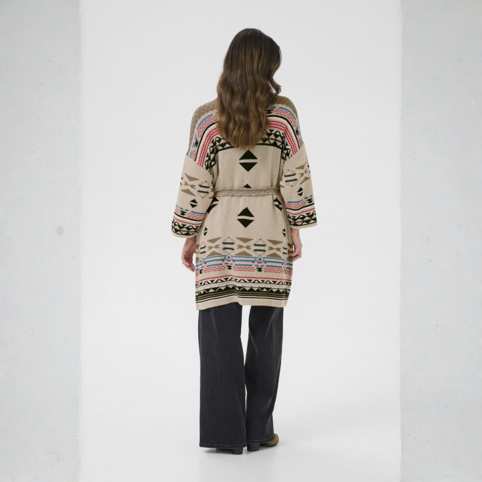 Cardigan jacquard ceinturé ETTA