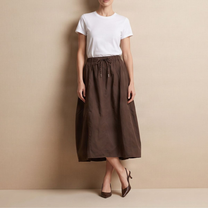 Jupe en coton Rosalina à taille élastiquée JC Sophie | Impression Lin