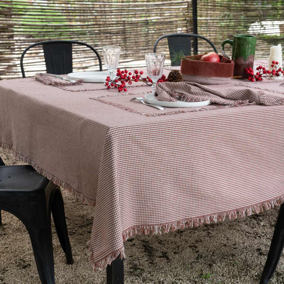 Nappe de Table en Coton Vichy Frangé VIC