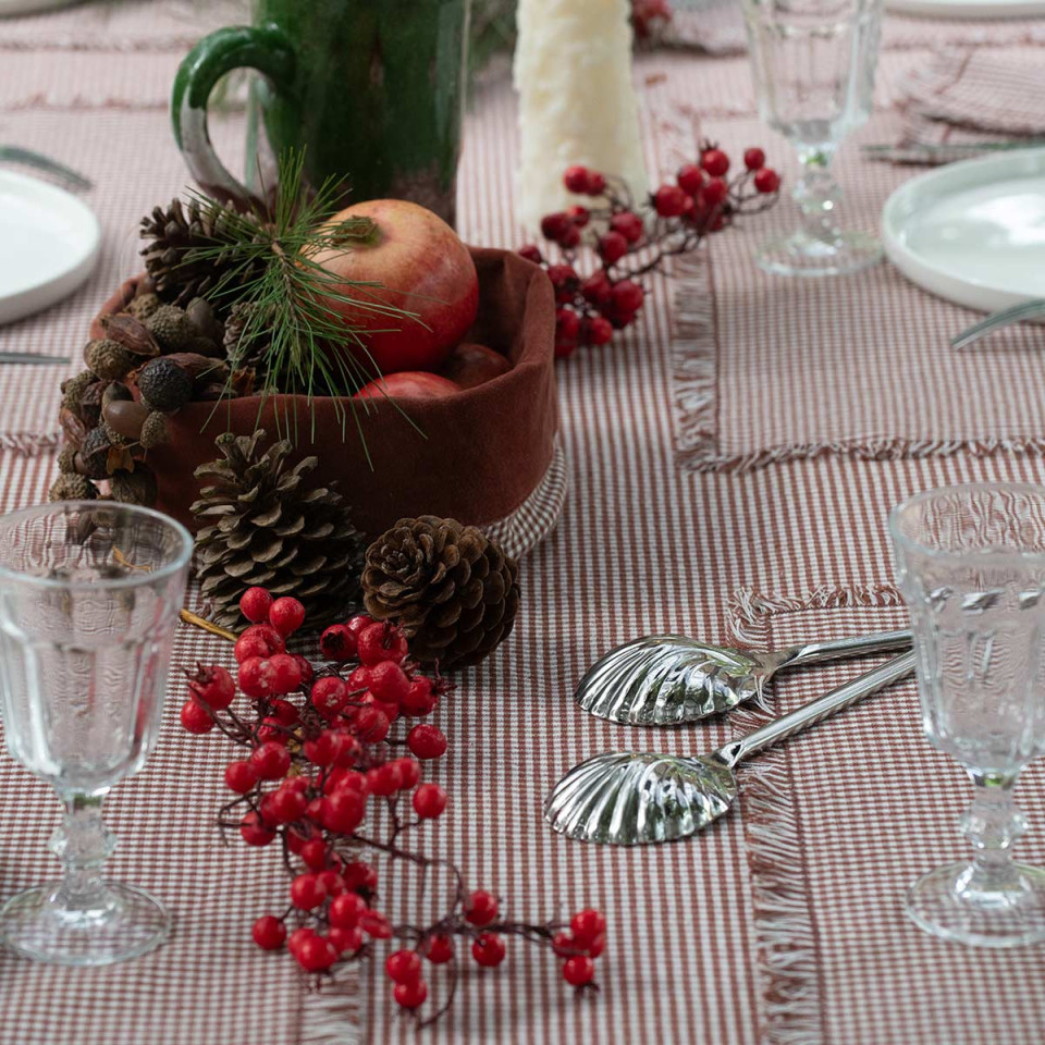 Nappe de Table en Coton Vichy Frangé VIC