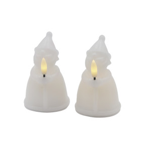 Pères Noël Lumineux en Cire CLAUS (set de 2)
