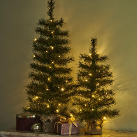 Sapin de Noël lumineux ALVIN 40 LED à silhouette étroite