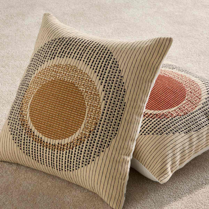 Coussin Laine et Coton Brodé OASIS - Maison Sarah Lavoine | Impression lin