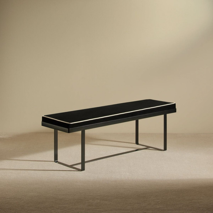Banc en velours et acier Gaspard | Maison Sarah Lavoine