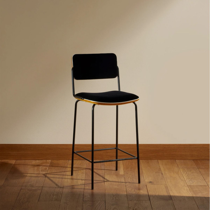 Chaise de bar en velours Double Jeu Maison Sarah Lavoine