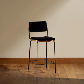 Chaise de bar en velours Double Jeu Maison Sarah Lavoine
