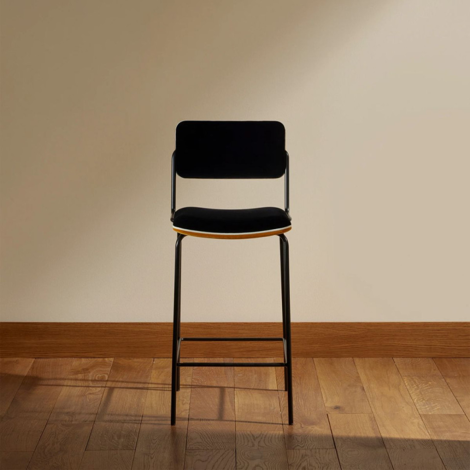 Chaise de bar en Velours DOUBLE JEU