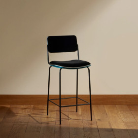 Chaise de bar en Velours DOUBLE JEU
