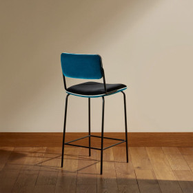 Chaise de bar en Velours DOUBLE JEU